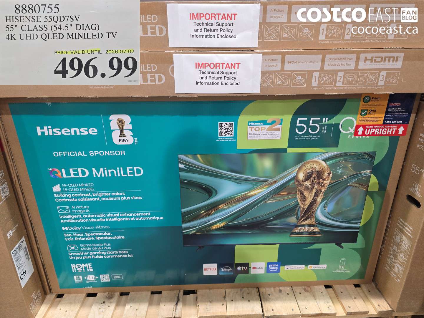 8880755 HISENSE 55QD7SV 55