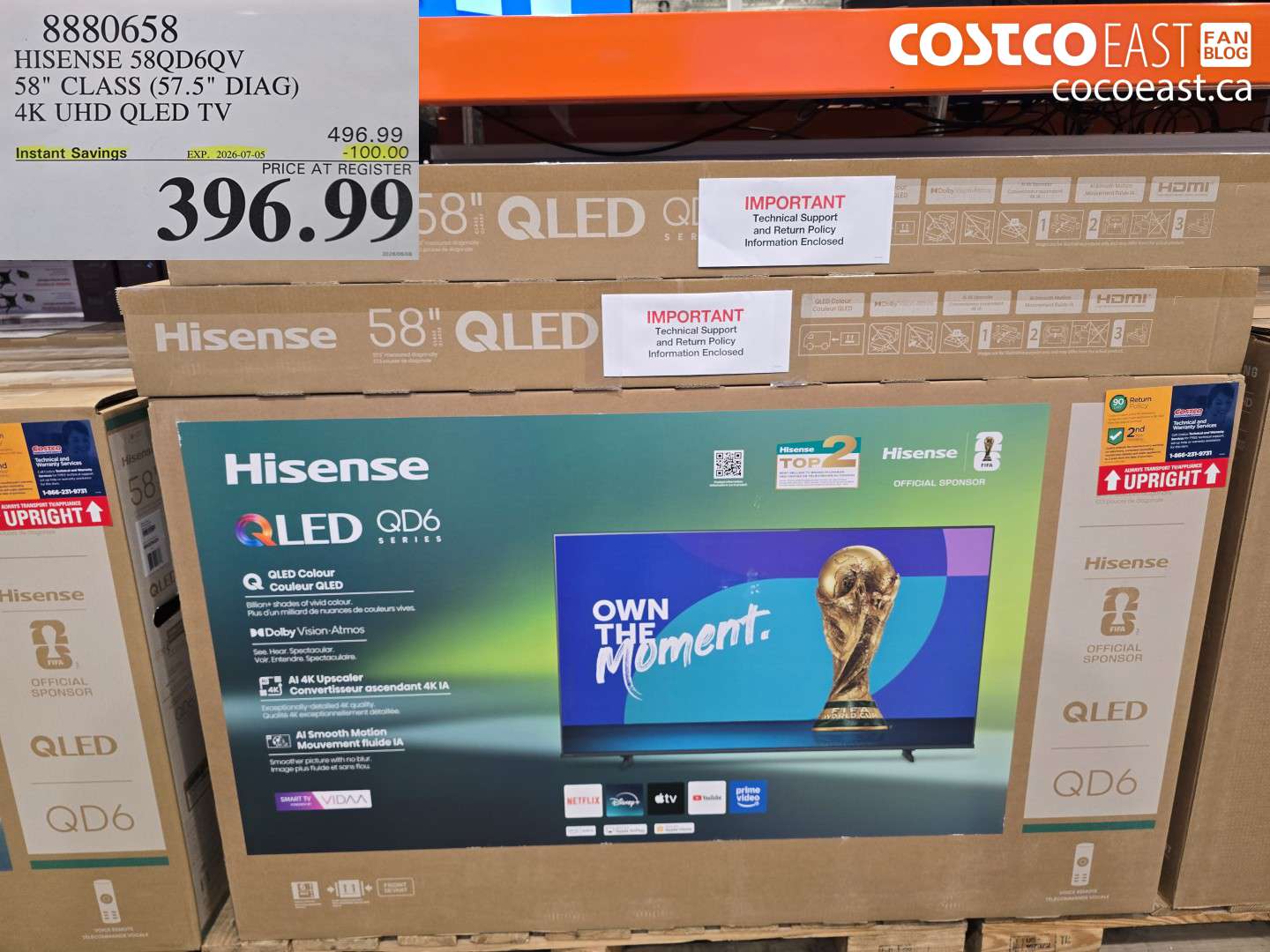 8880658 HISENSE 58QD6QV 58