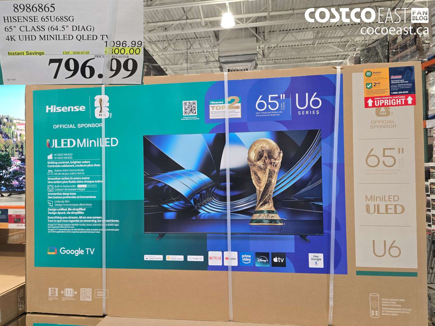 8986865 HISENSE 65U68SG 65