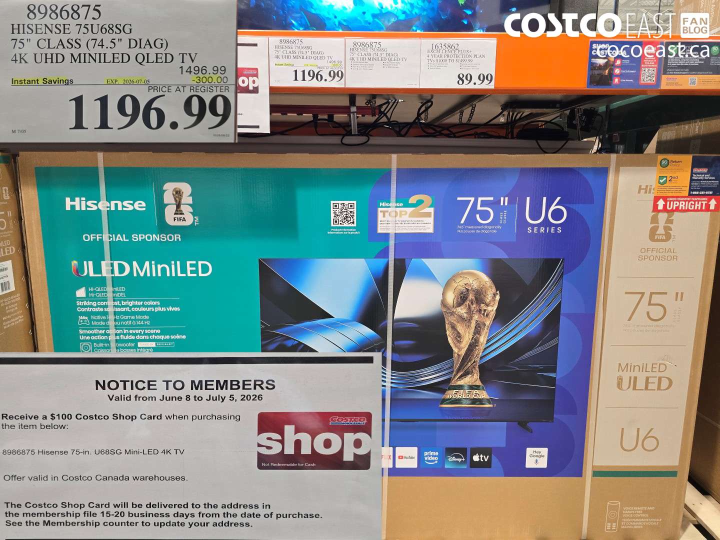 8986875 HISENSE 75U68SG 75