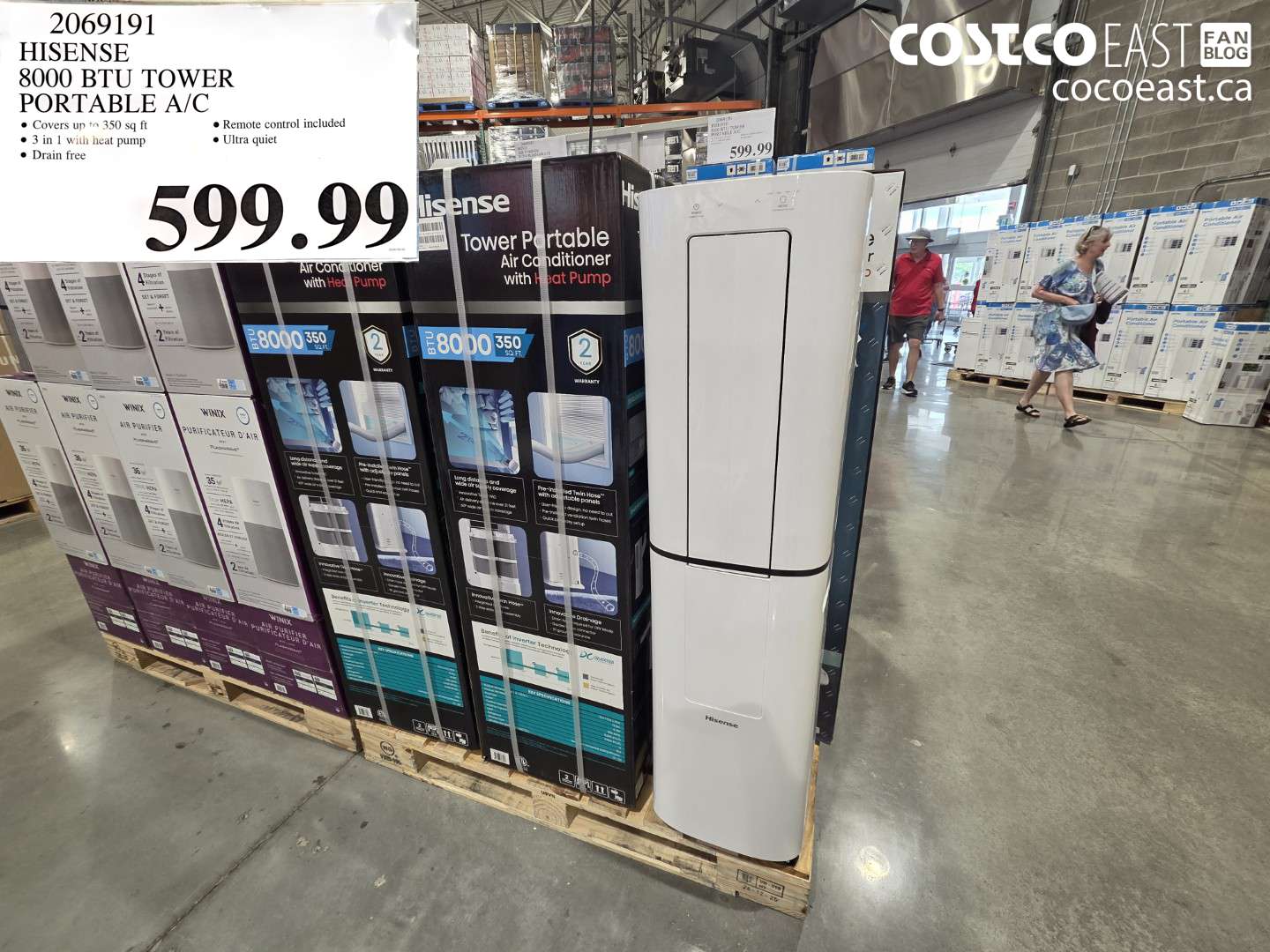 2069191 HISENSE 8000 BTU TOWER PORTABLE A/C $599.99