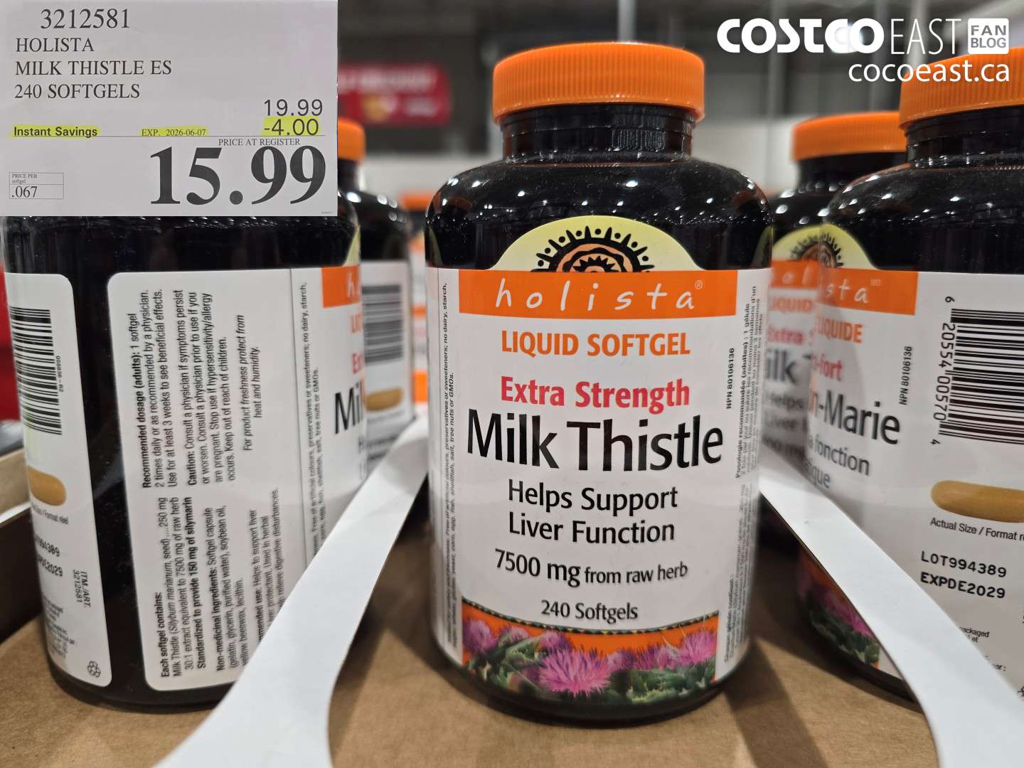 3212581 HOLISTA MILK THISTLE ES 240 SOFTGELS ($4.00 INSTANT SAVINGS EXPIRES ON 2026-06-07) $15.99