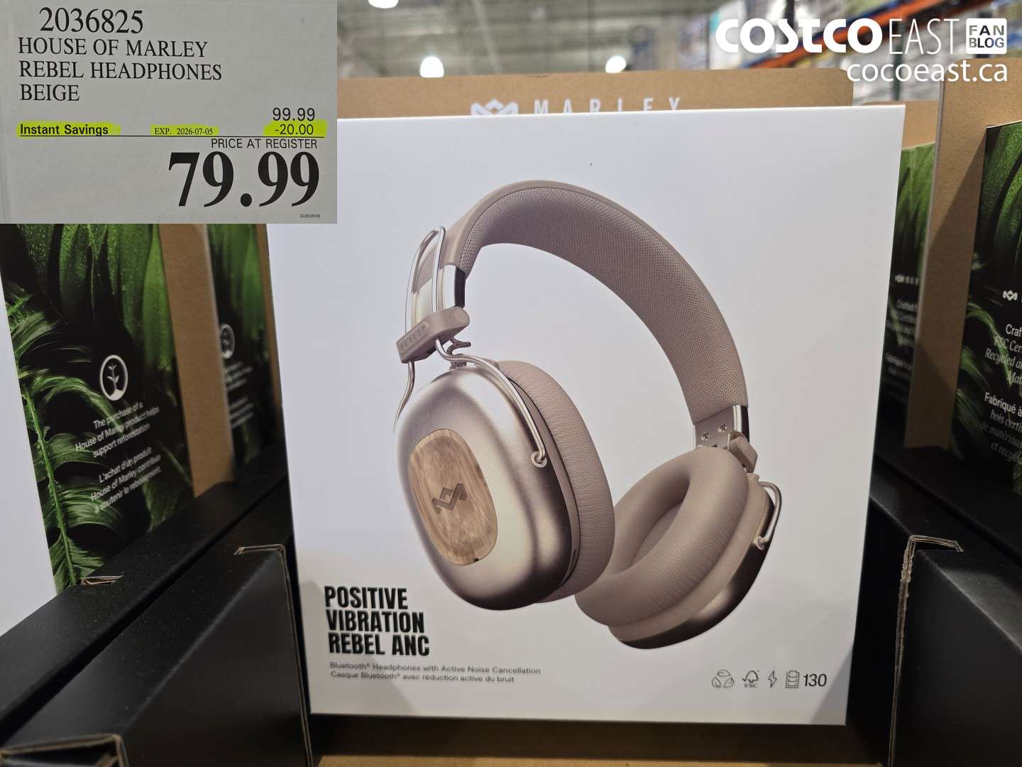 2036825 HOUSE OF MARLEY REBEL HEADPHONES BEIGE ($20.00 INSTANT SAVINGS EXPIRES ON 2026-07-05) $79.99