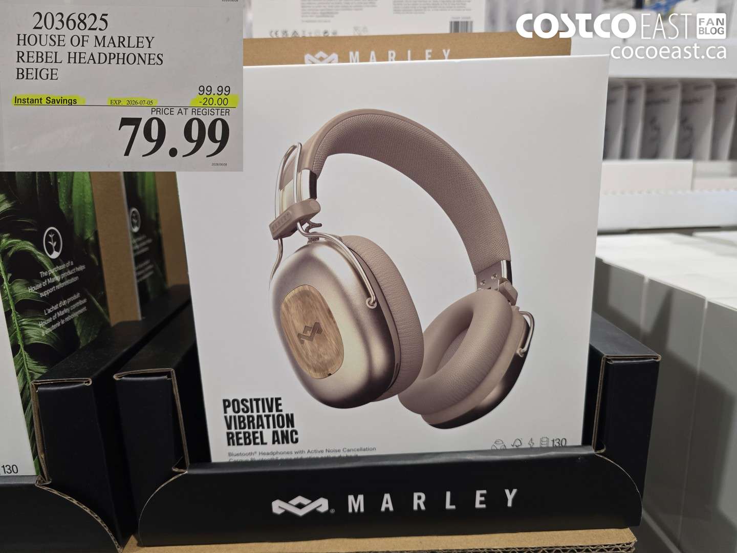 2036825 HOUSE OF MARLEY REBEL HEADPHONES BEIGE ($20.00 INSTANT SAVINGS EXPIRES ON 2026-07-05) $79.99