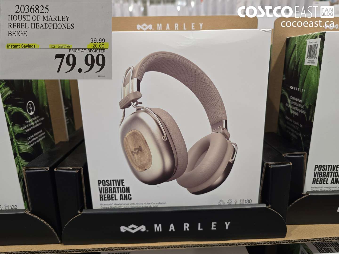 2036825 HOUSE OF MARLEY REBEL HEADPHONES BEIGE ($20.00 INSTANT SAVINGS EXPIRES ON 2026-07-05) $79.99