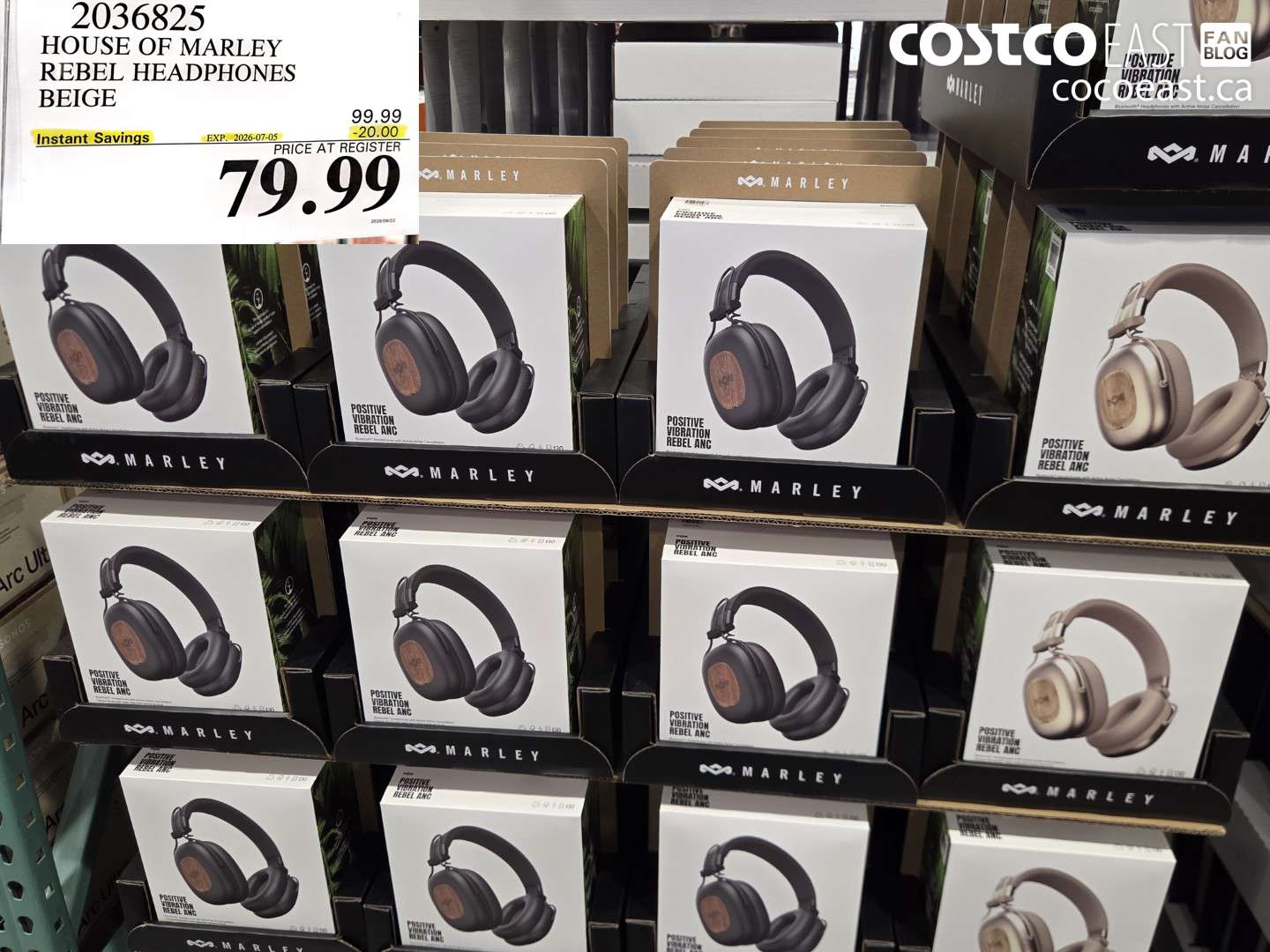 2036825 HOUSE OF MARLEY REBEL HEADPHONES BEIGE ($20.00 INSTANT SAVINGS EXPIRES ON 2026-07-05) $79.99