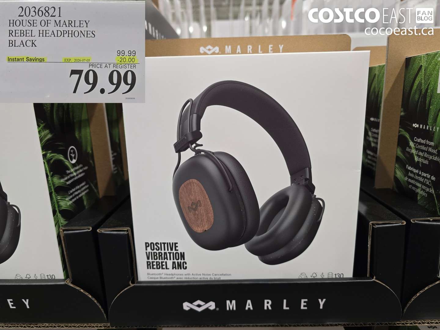 2036821 HOUSE OF MARLEY REBEL HEADPHONES BLACK ($20.00 INSTANT SAVINGS EXPIRES ON 2026-07-05) $79.99