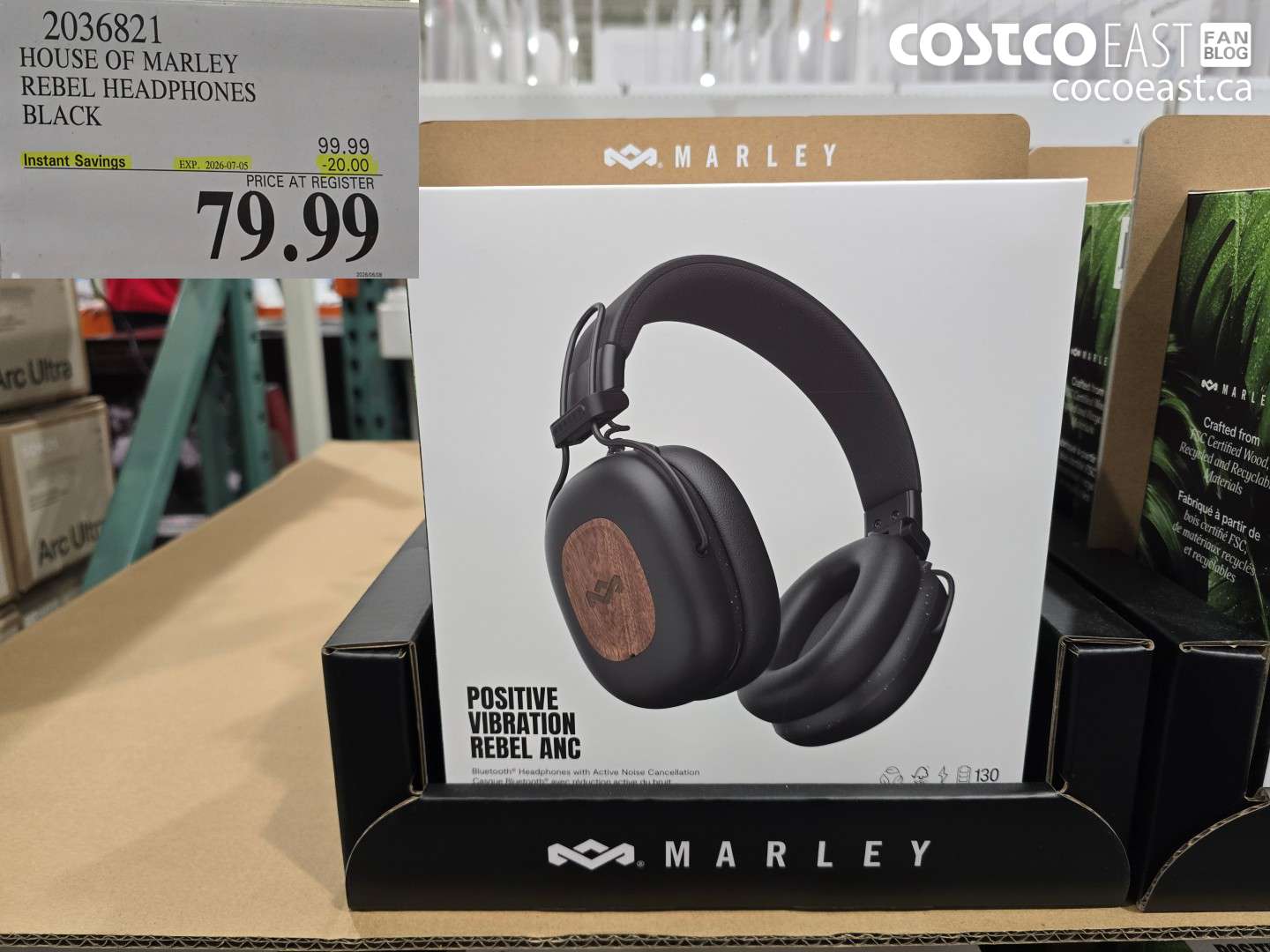 2036821 HOUSE OF MARLEY REBEL HEADPHONES BLACK ($20.00 INSTANT SAVINGS EXPIRES ON 2026-07-05) $79.99