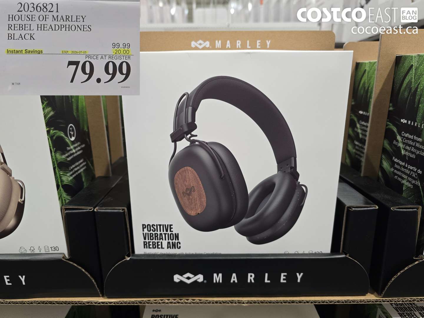 2036821 HOUSE OF MARLEY REBEL HEADPHONES BLACK ($20.00 INSTANT SAVINGS EXPIRES ON 2026-07-05) $79.99