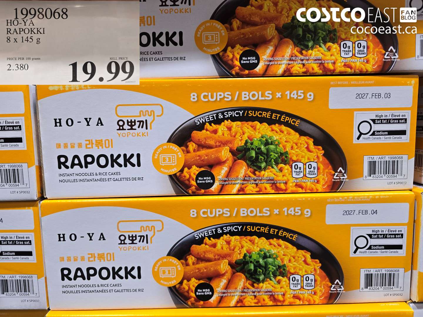 1998068 HO-YA RAPOKKI 8 X 145 G $19.99