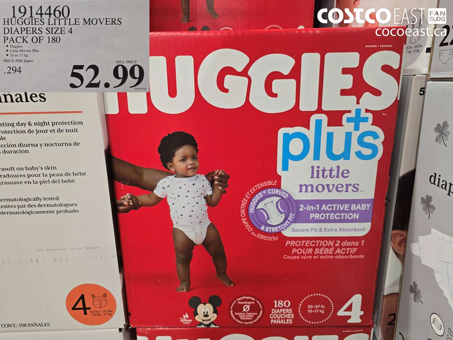 1914460 HUGGIES LITTLE MOVERS DIAPERS SIZE 4 PACK OF 180 $52.99