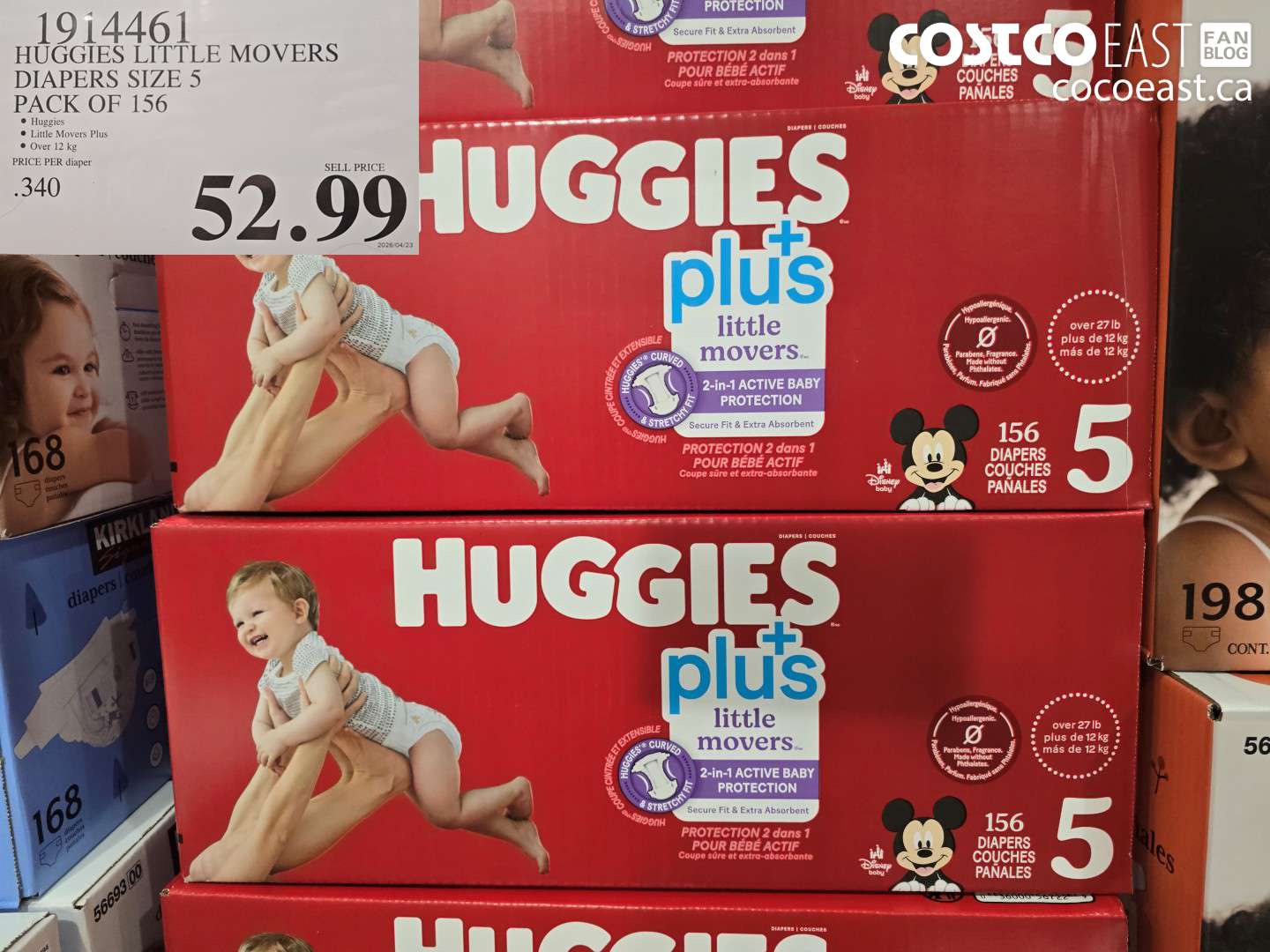 1914461 HUGGIES LITTLE MOVERS DIAPERS SIZE 5 PACK OF 156 $52.99