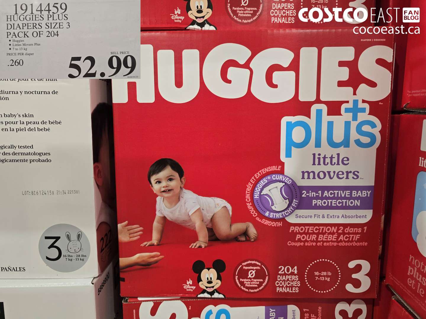 1914459 HUGGIES PLUS DIAPERS SIZE 3 PACK OF 204 $52.99
