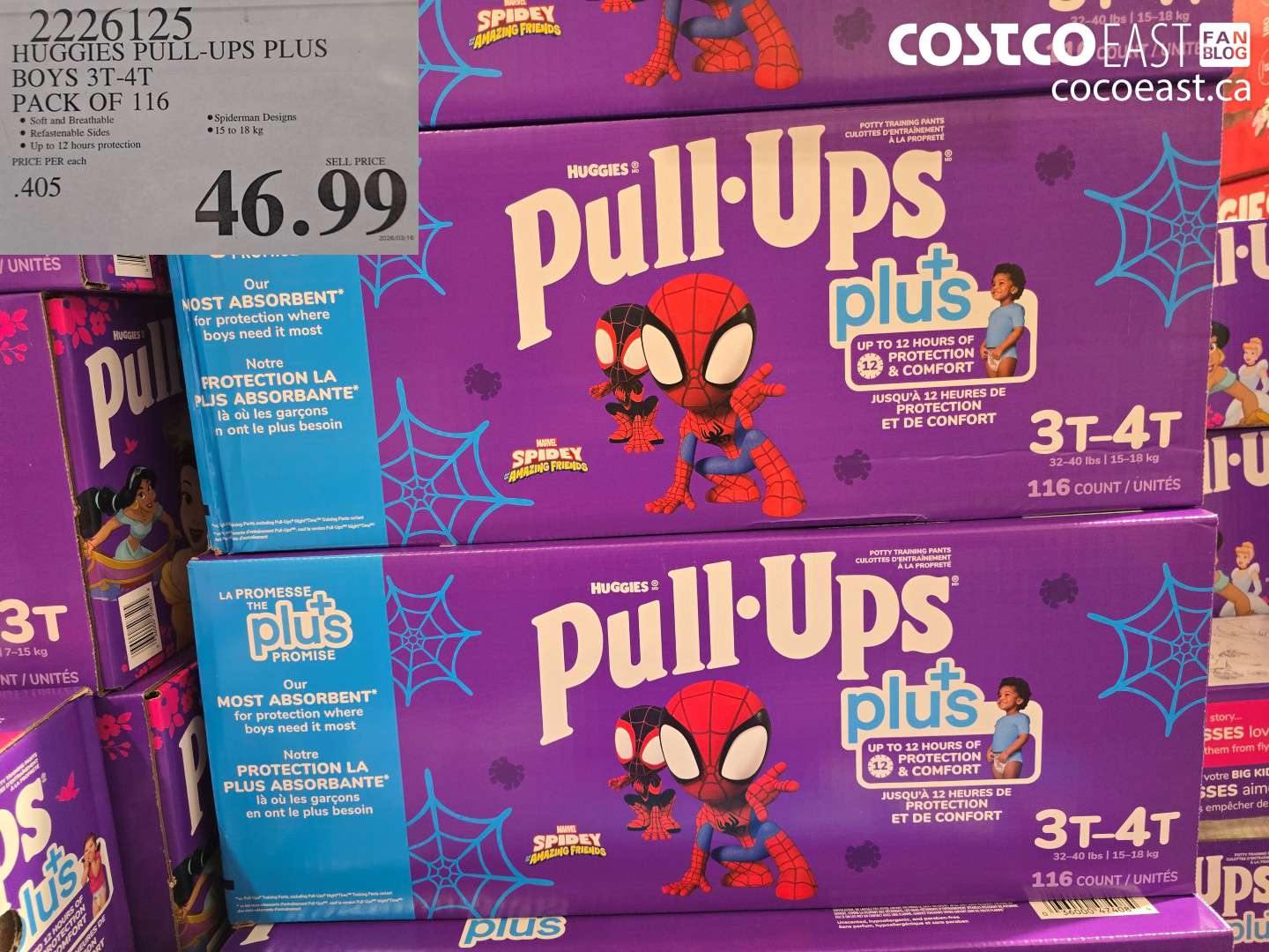 2226125 HUGGIES PULL-UPS PLUS BOYS 3T-4T PACK OF 116 $46.99