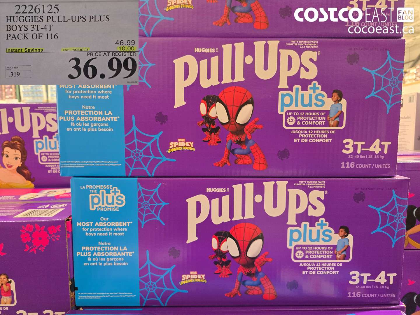 2226125 HUGGIES PULL-UPS PLUS BOYS 3T-4T PACK OF 116 ($10.00 INSTANT SAVINGS EXPIRES ON 2026-07-05) $36.99