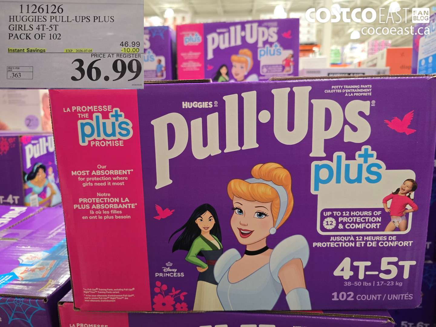 1126126 HUGGIES PULL-UPS PLUS GIRLS 4T-5T PACK OF 102 ($10.00 INSTANT SAVINGS EXPIRES ON 2026-07-05) $36.99
