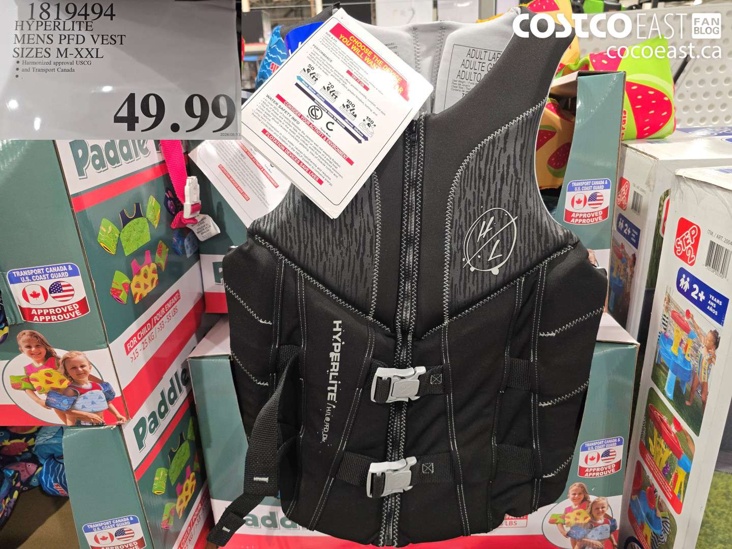 1819494 HYPERLITE MENS PFD VEST SIZES M-XXL $49.99