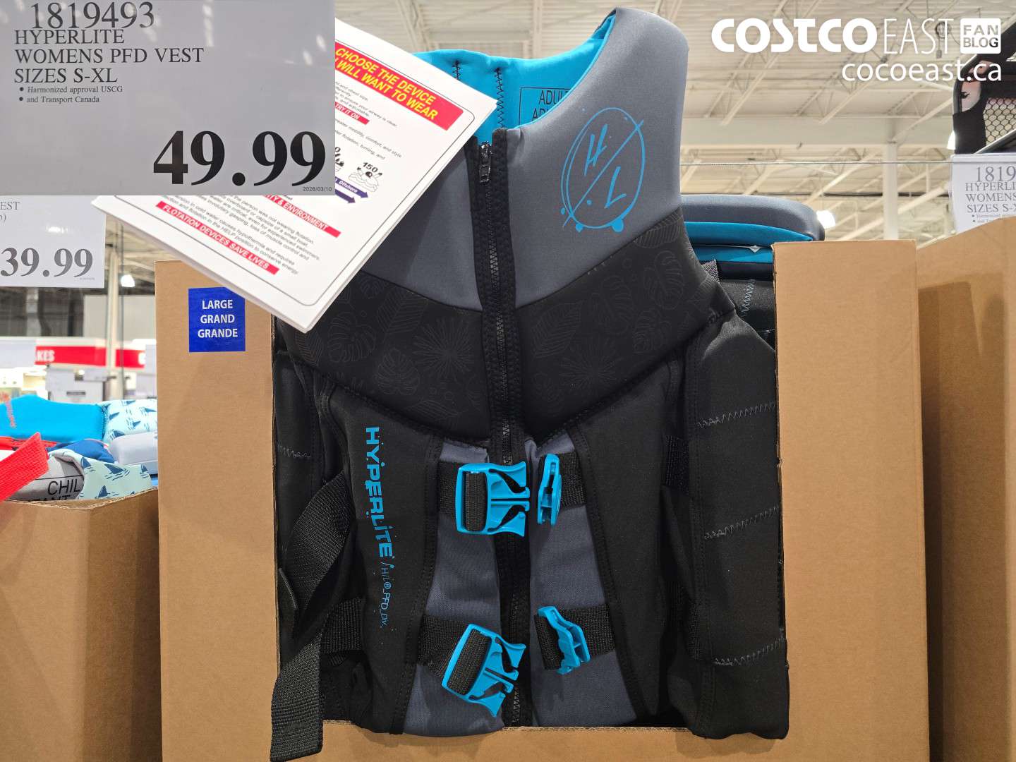 1819493 HYPERLITE WOMENS PFD VEST SIZES S-XL $49.99