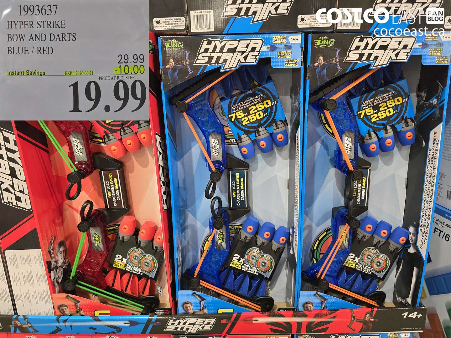 1993637 HYPER STRIKE BOW AND DARTS BLUE / RED ($10.00 INSTANT SAVINGS EXPIRES ON 2026-06-21) $19.99