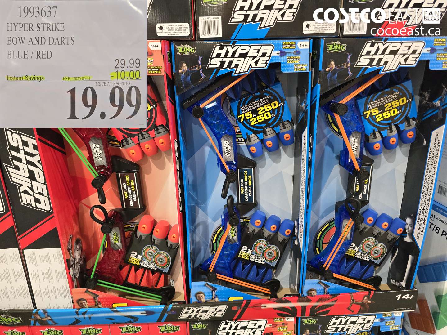 1993637 HYPER STRIKE BOW AND DARTS BLUE / RED ($10.00 INSTANT SAVINGS EXPIRES ON 2026-06-21) $19.99