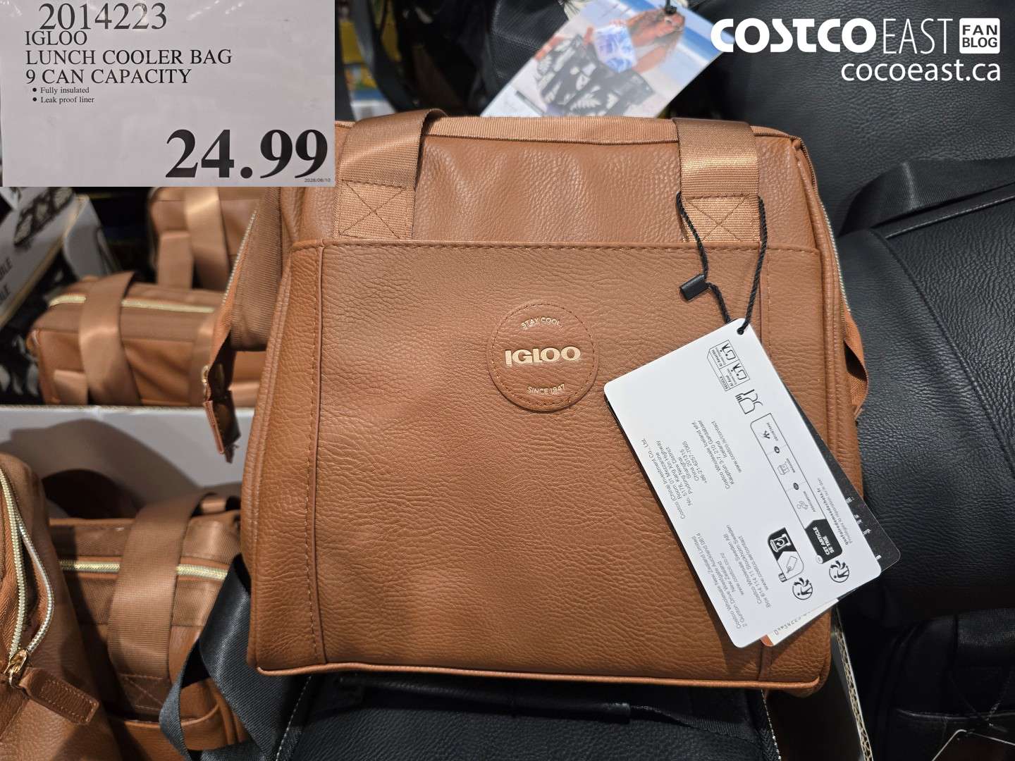 2014223 IGLOO LUNCH COOLER BAG 9 CAN CAPACITY $24.99