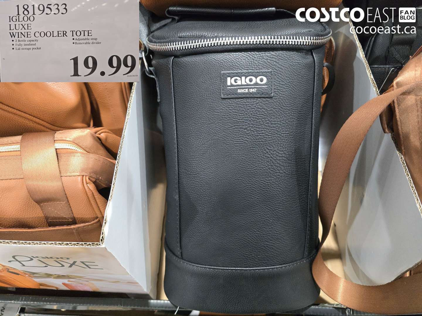 1819533 IGLOO LUXE WINE COOLER TOTE $19.99