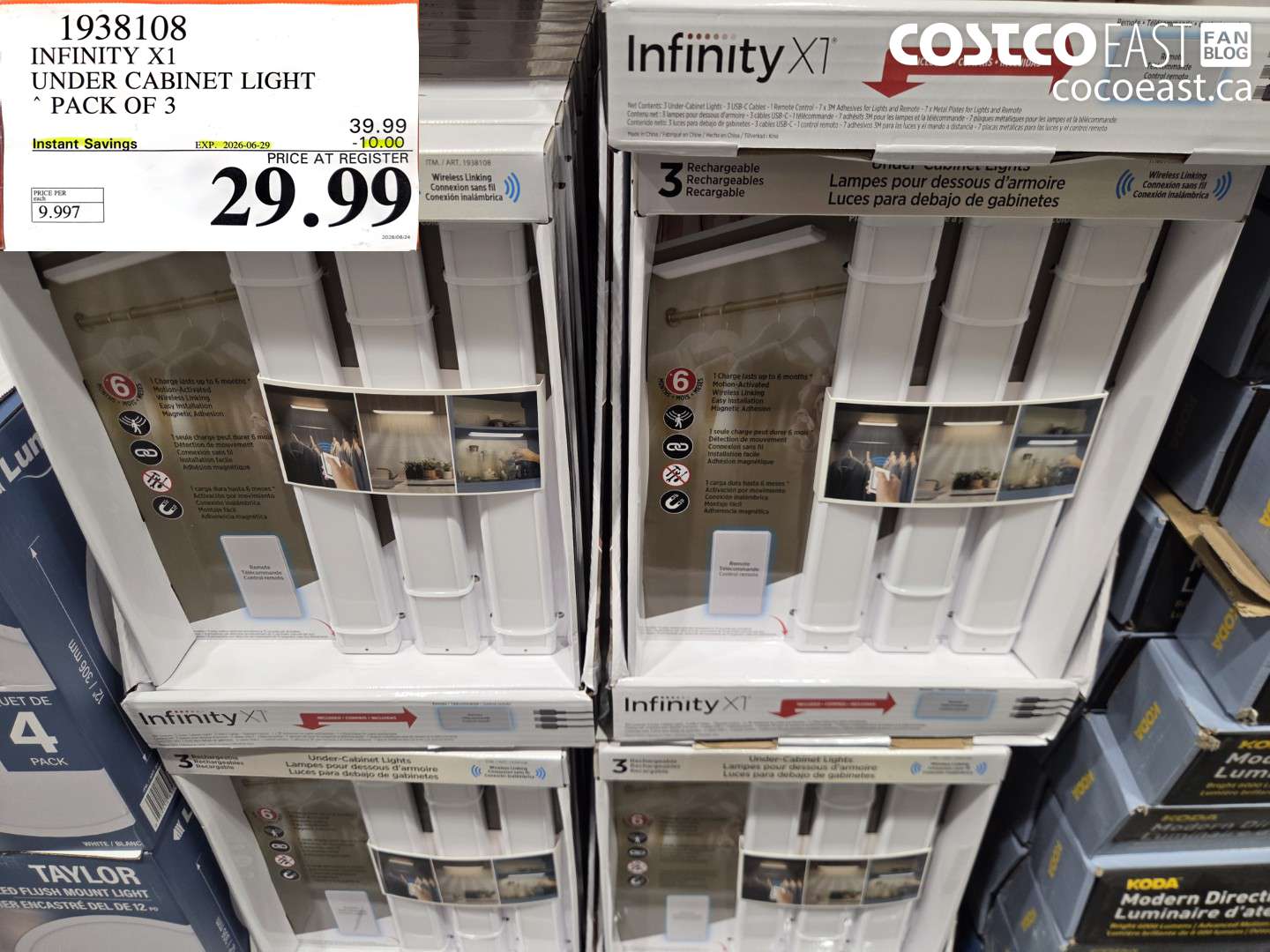 1938108 INFINITY X1 UNDER CABINET LIGHT PACK OF 3 ($10.00 INSTANT SAVINGS EXPIRES ON 2026-06-29) $29.99