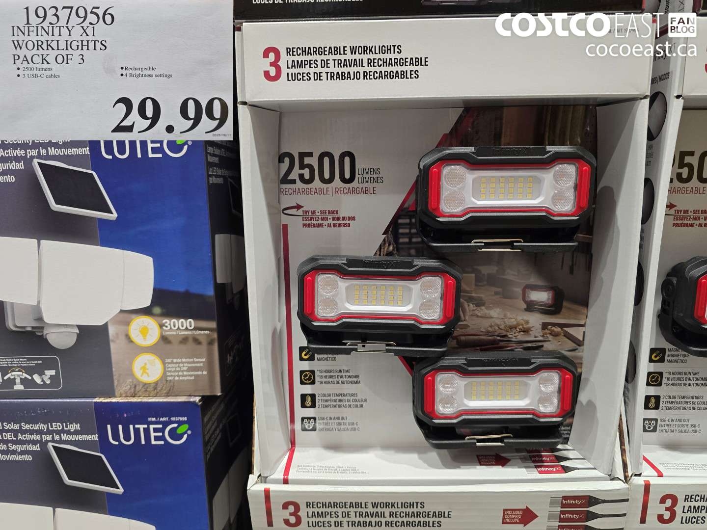 1937956 INFINITY X1 WORKLIGHTS PACK OF 3 $29.99