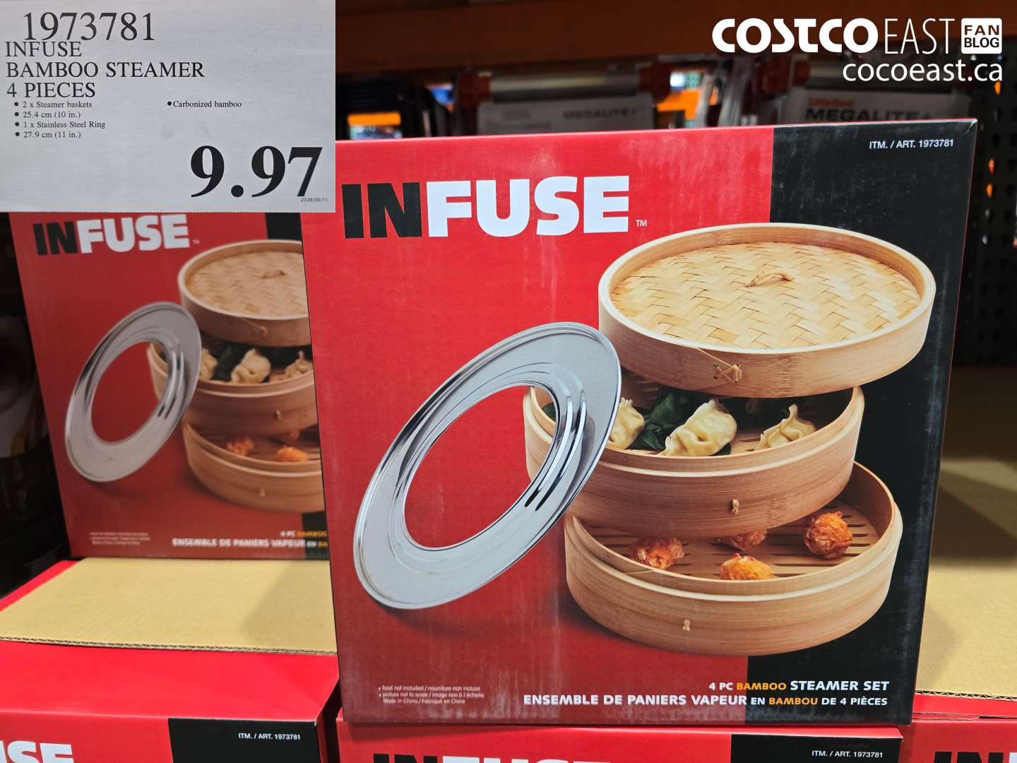 1973781 INFUSE BAMBOO STEAMER 4 PIECES $9.97