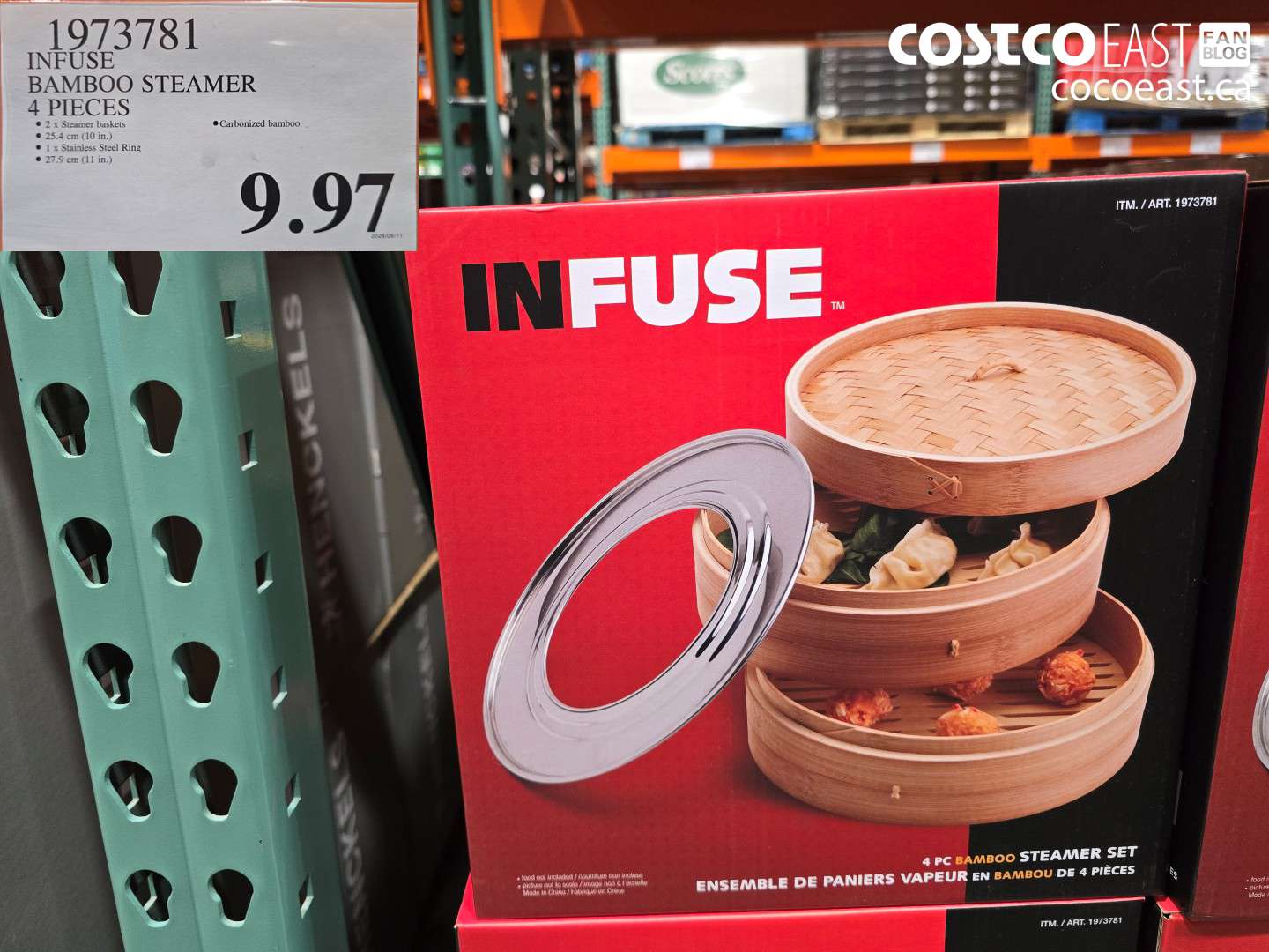 1973781 INFUSE BAMBOO STEAMER 4 PIECES $9.97