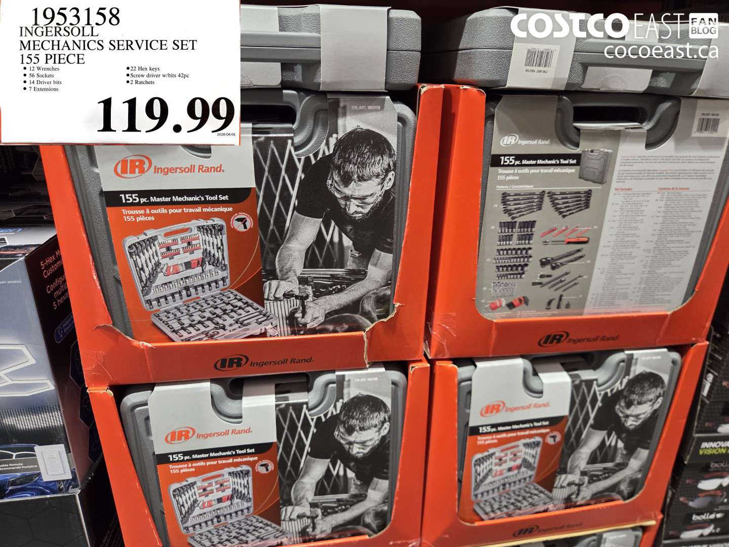 1953158 INGERSOLL MECHANICS SERVICE SET 155 PIECE $119.99