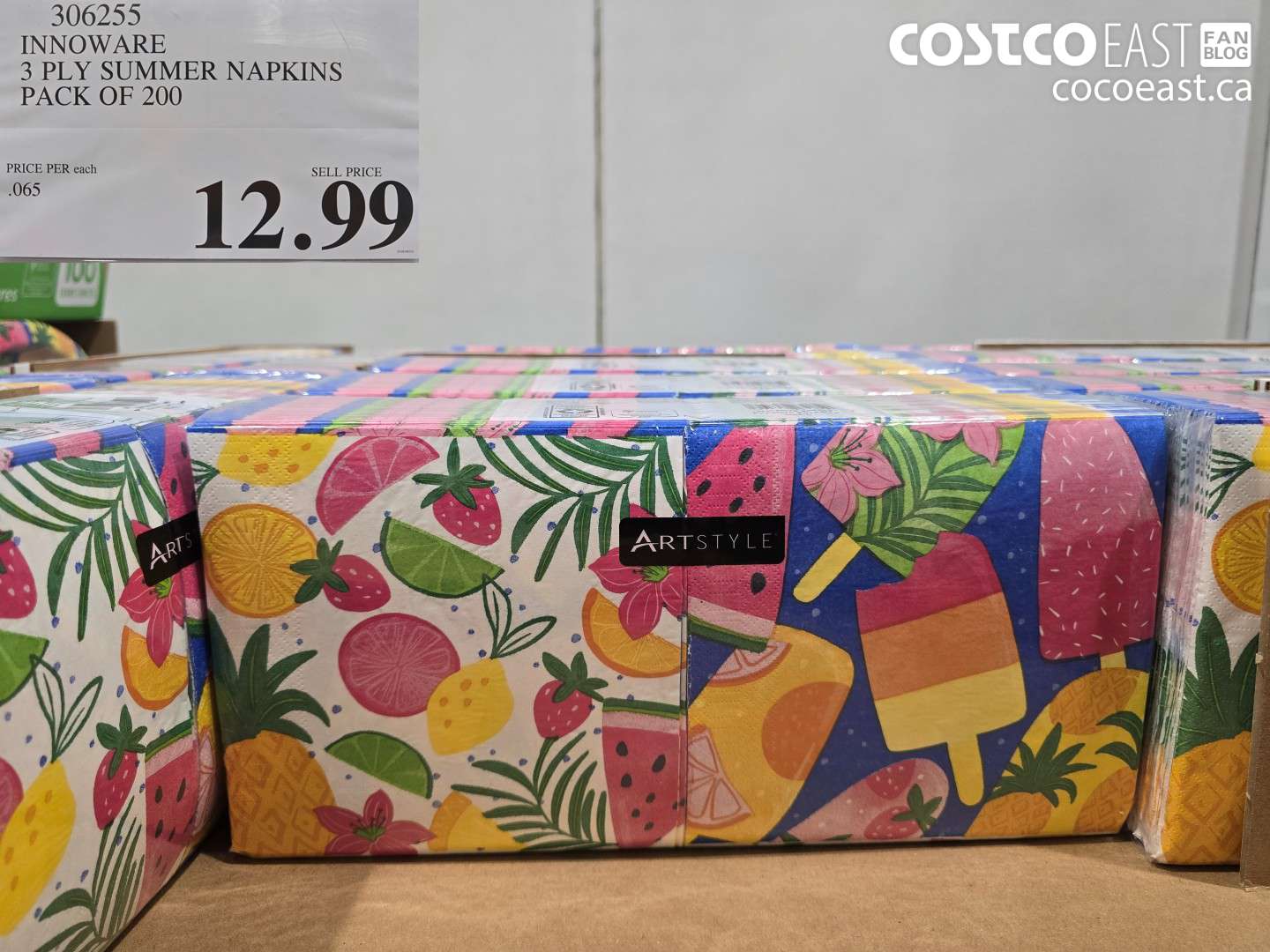 306255 INNOWARE 3 PLY SUMMER NAPKINS PACK OF 200 $12.99