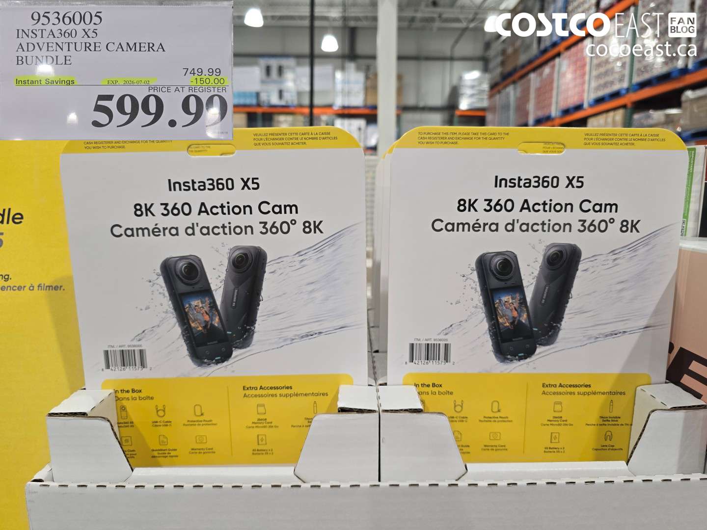 9536005 INSTA360 X5 ADVENTURE CAMERA BUNDLE ($150.00 INSTANT SAVINGS EXPIRES ON 2026-07-02) $599.99