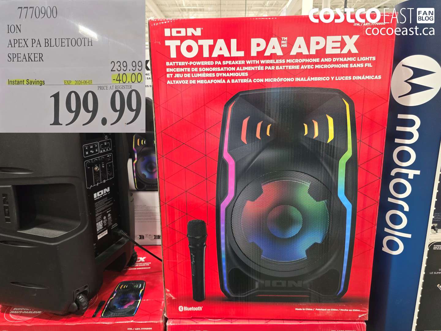 7770900 ION APEX PA BLUETOOTH SPEAKER ($40.00 INSTANT SAVINGS EXPIRES ON 2026-06-03) $199.99