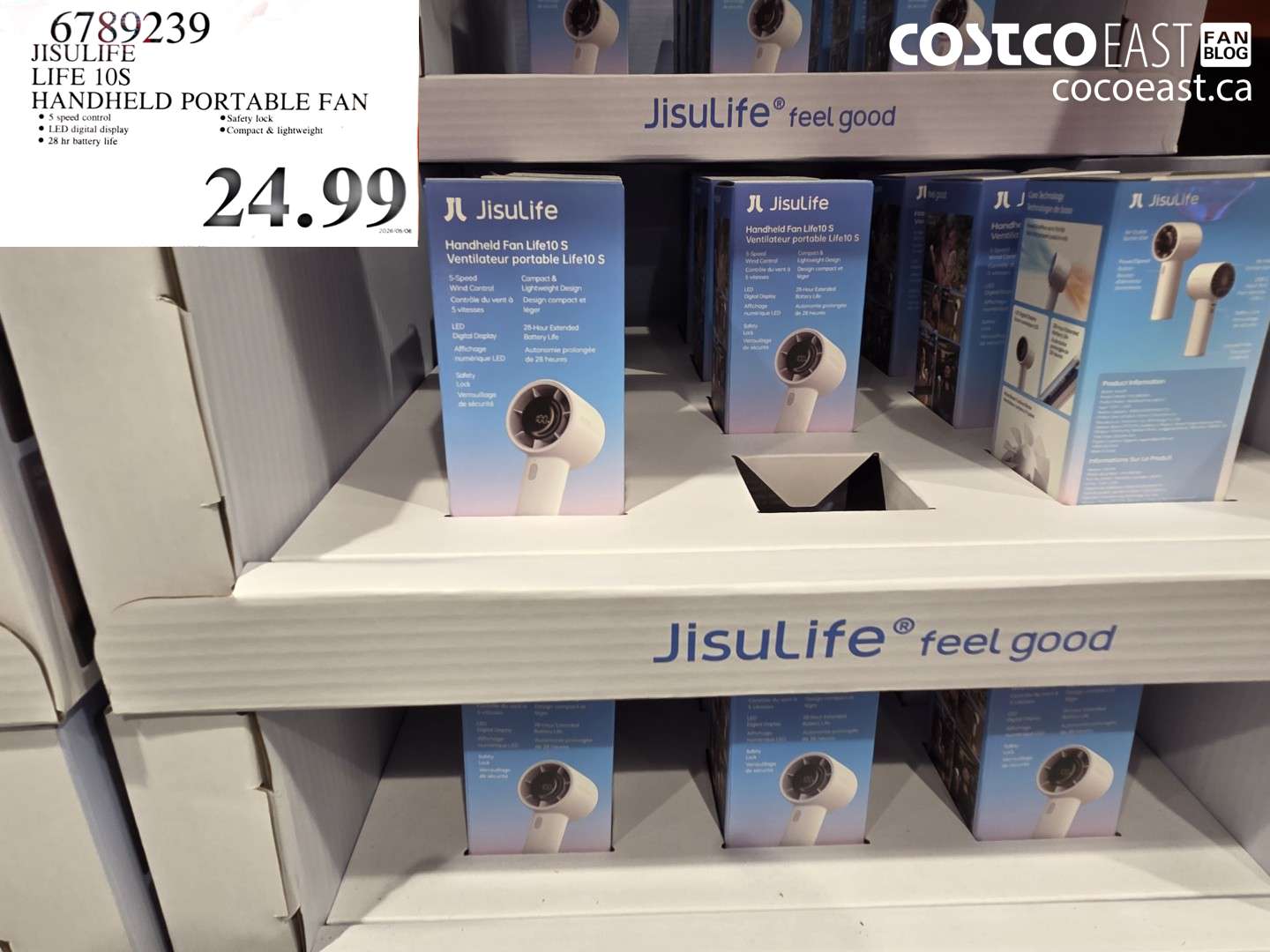 6789239 JISULIFE LIFE 10S HANDHELD PORTABLE FAN $24.99