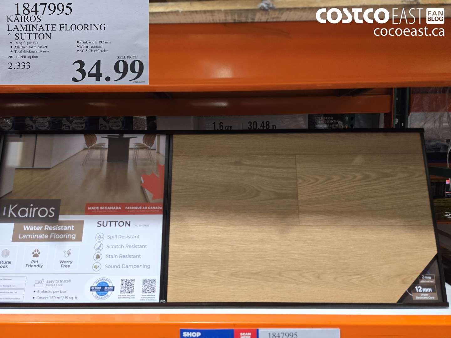1847995 KAIROS LAMINATE FLOORING SUTTON $34.99