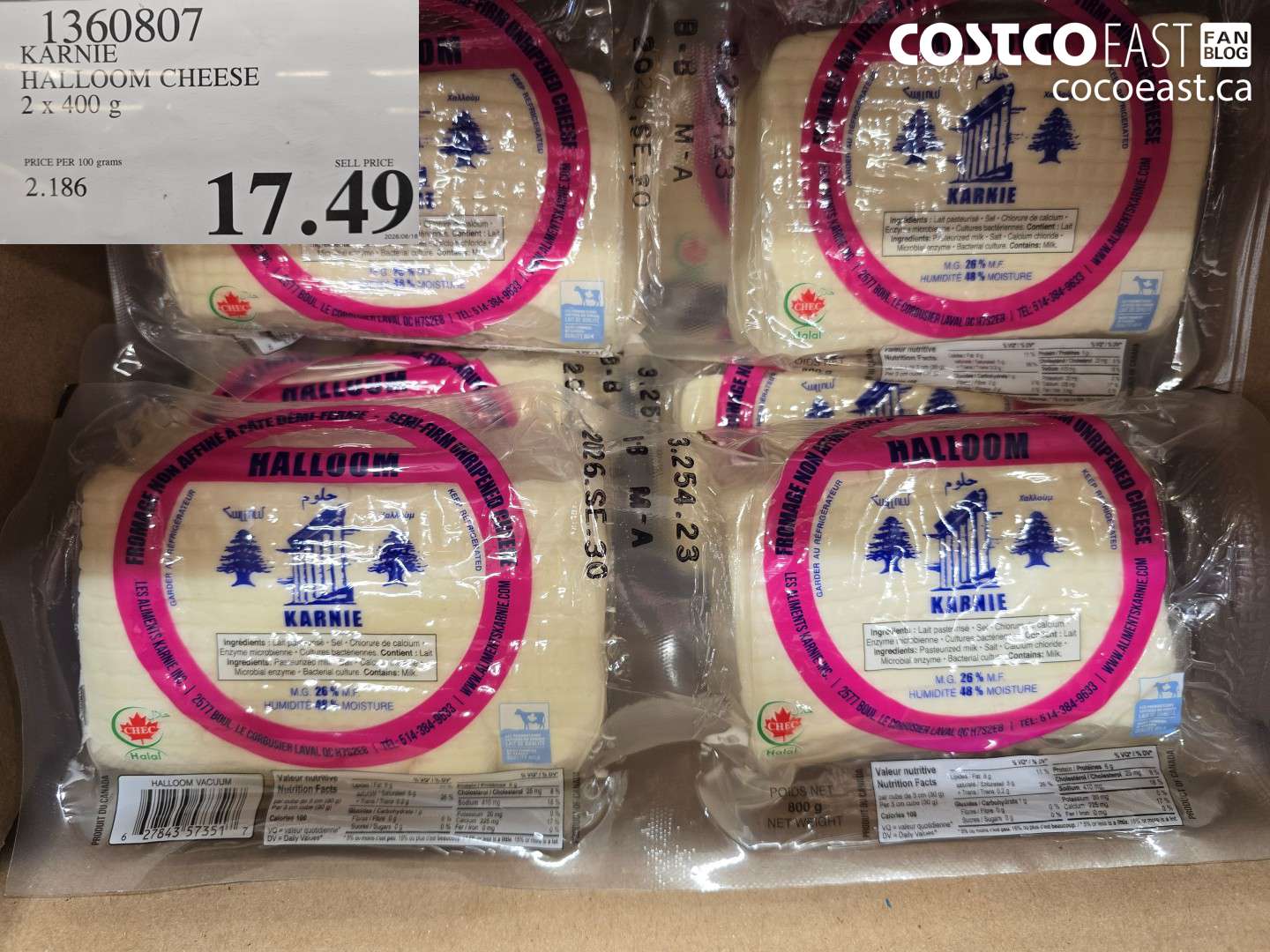 1360807 KARNIE HALLOOM CHEESE 2 X 400 G $17.49