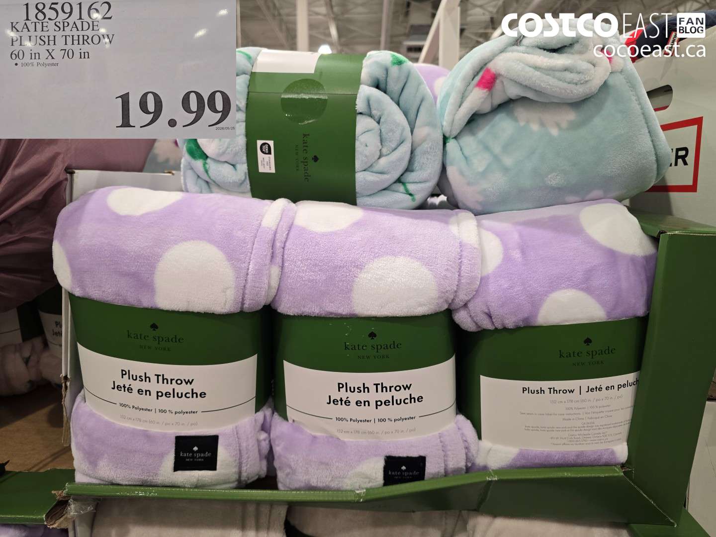 1859162 KATE SPADE PLUSH THROW 60 IN X 70 IN $19.99