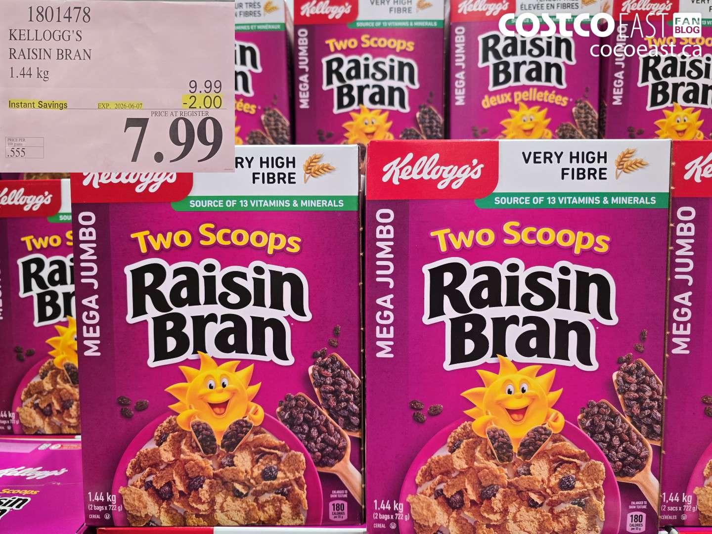 1801478 KELLOGG'S RAISIN BRAN 1.44 KG ($2.00 INSTANT SAVINGS EXPIRES ON 2026-06-07) $7.99