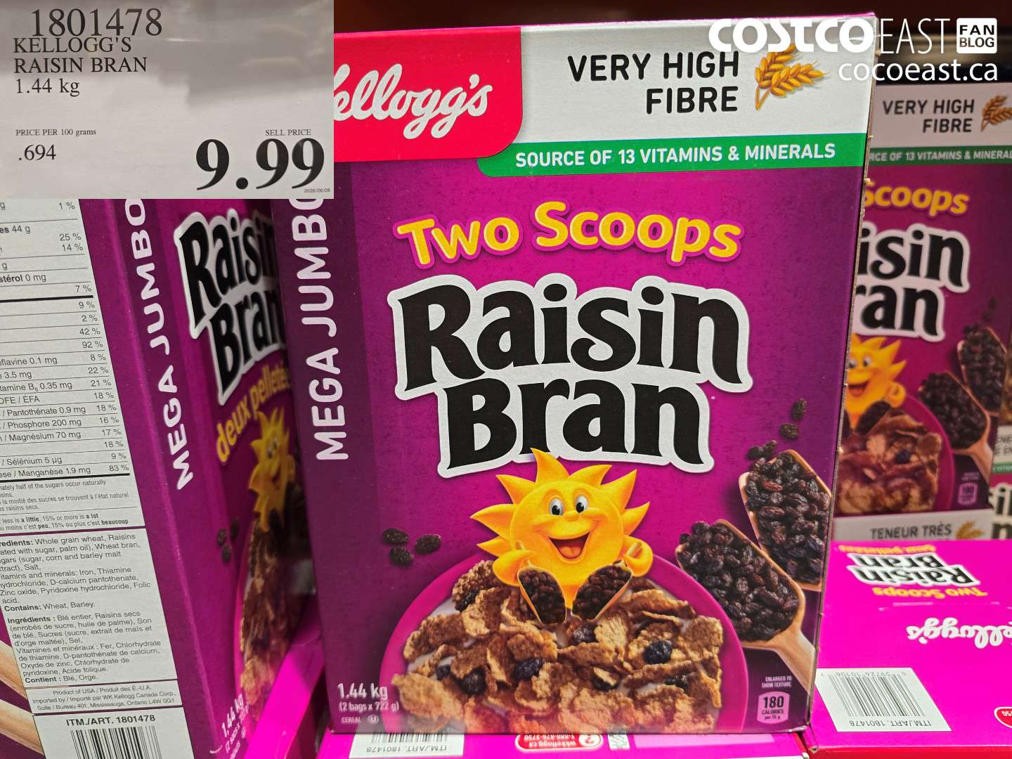 1801478 KELLOGG'S RAISIN BRAN 1.44 KG $9.99