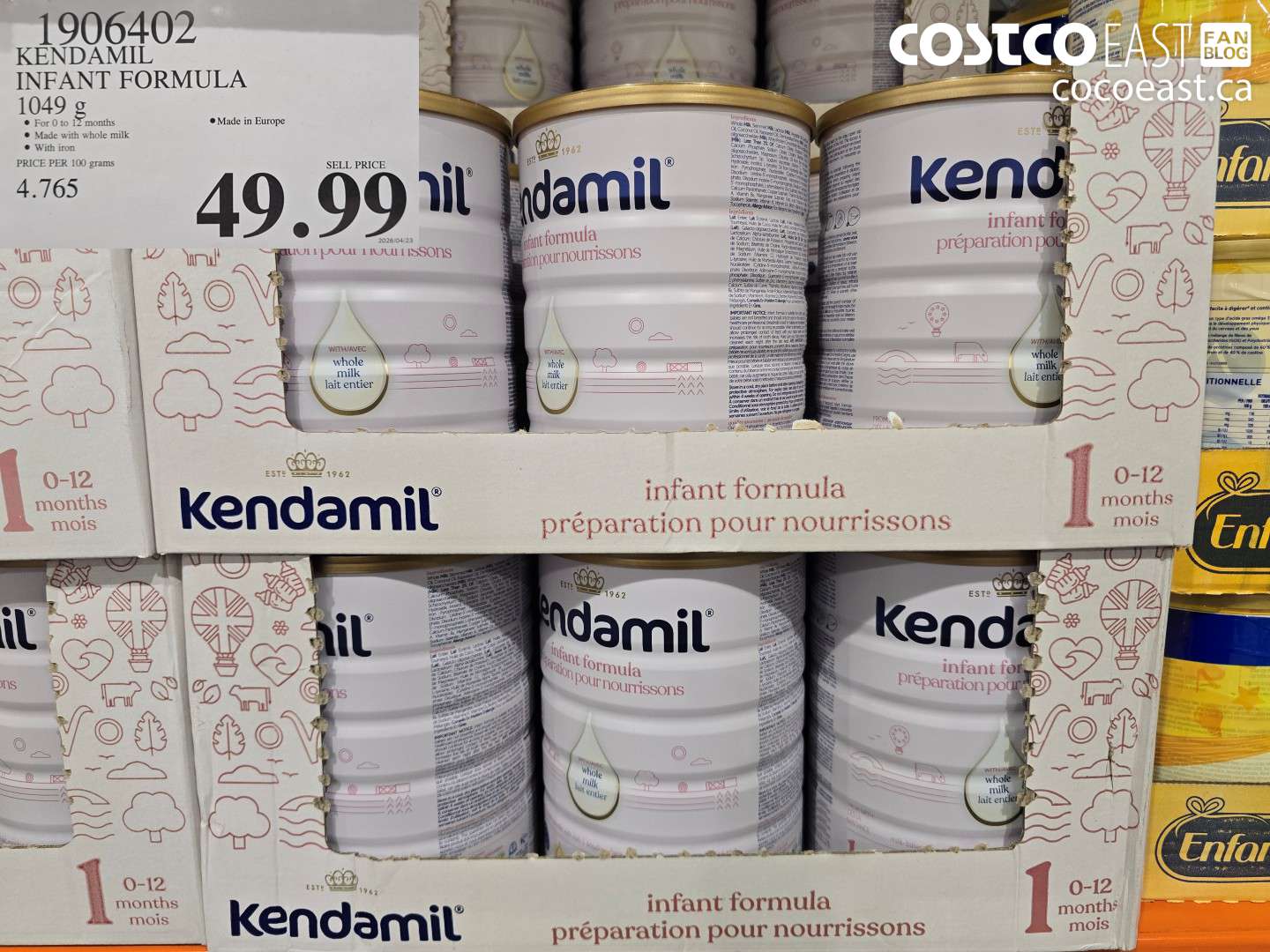 1906402 KENDAMIL INFANT FORMULA 1049 G $49.99