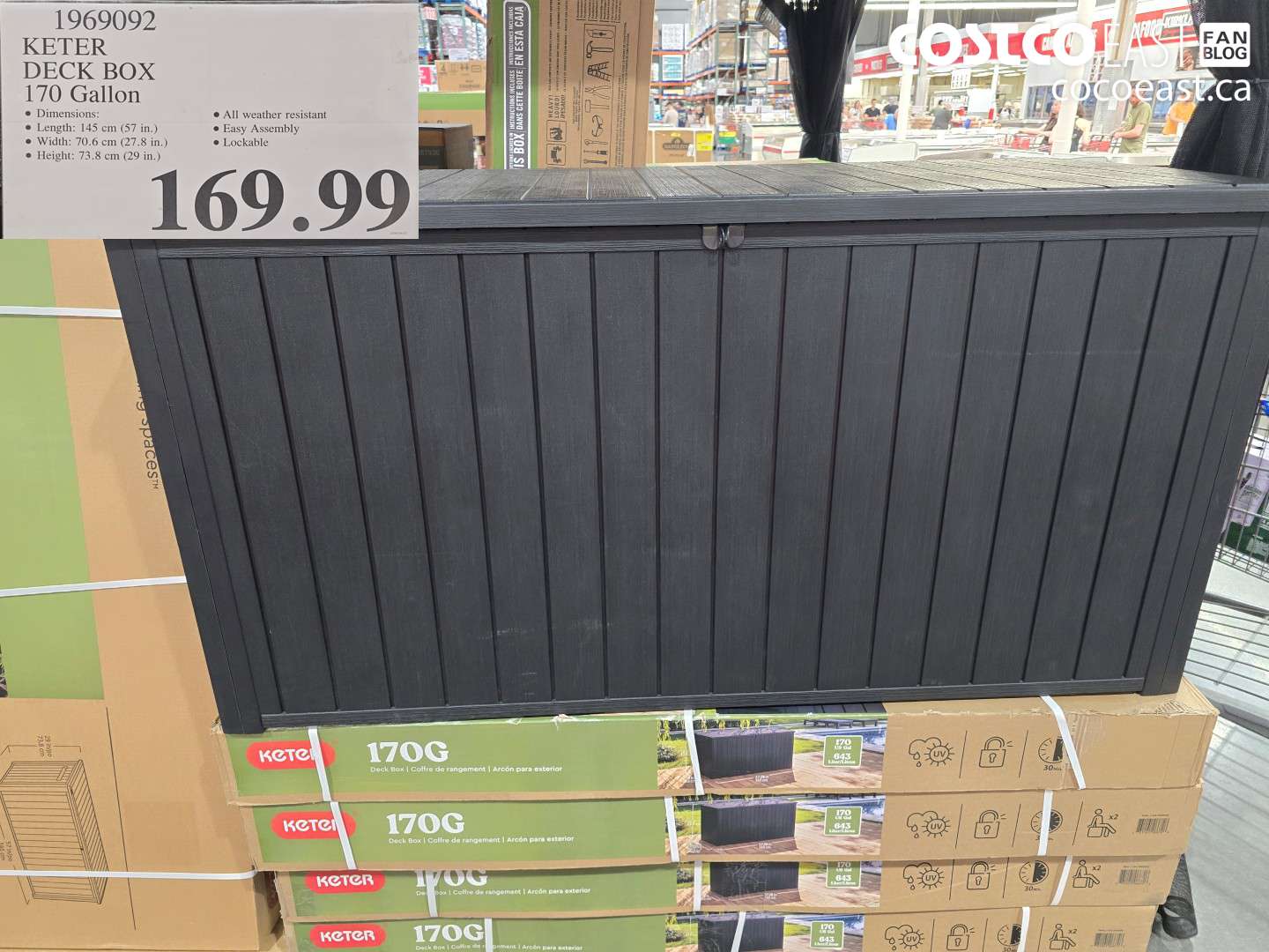 1969092 KETER DECK BOX 170 GALLON $169.99