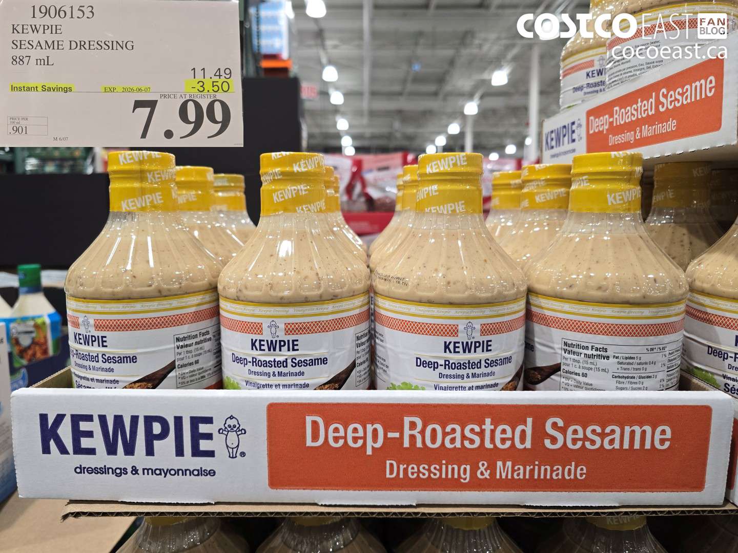 1906153 KEWPIE SESAME DRESSING 887 ML ($3.50 INSTANT SAVINGS EXPIRES ON 2026-06-07) $7.99