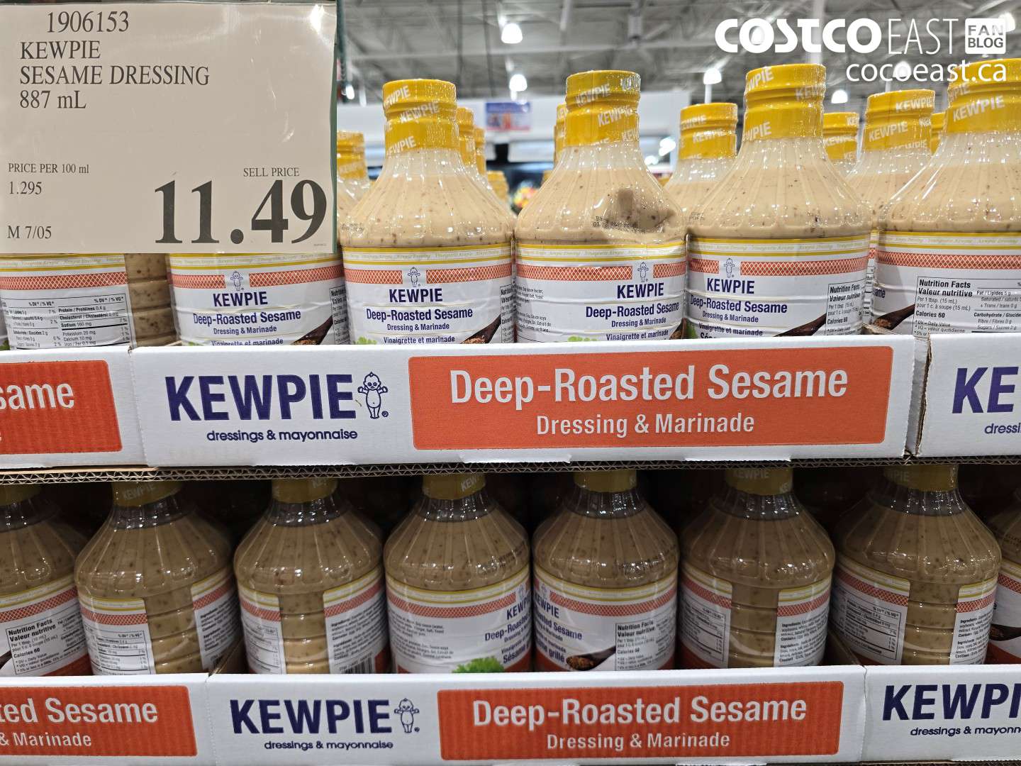 1906153 KEWPIE SESAME DRESSING 887 ML $11.49
