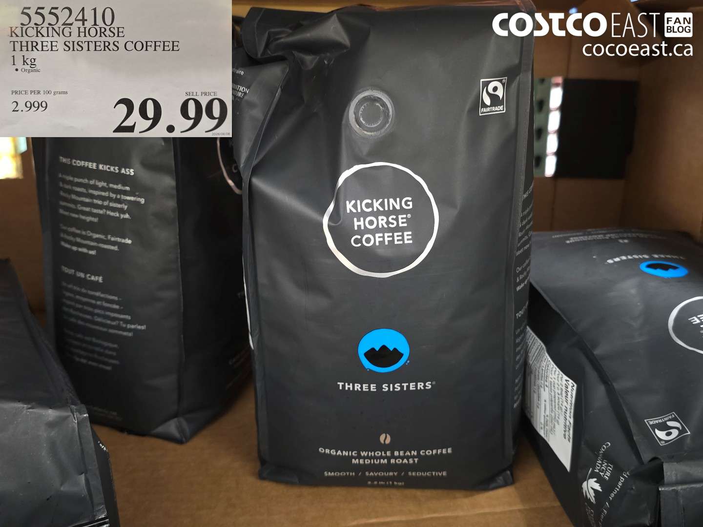 5552410 KICKING HORSE THREE SISTERS COFFEE 1 KG $29.99