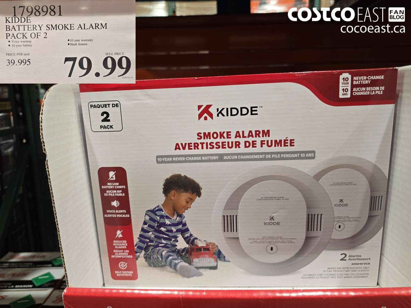 1798981 KIDDE BATTERY SMOKE ALARM PACK OF 2 $79.99