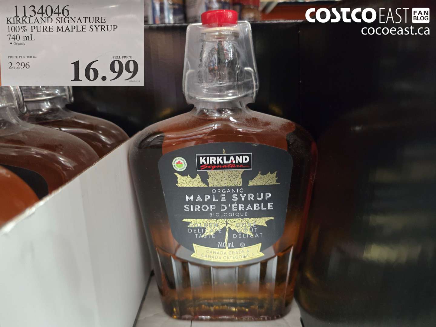 1134046 KIRKLAND SIGNATURE 100% PURE MAPLE SYRUP 740 ML $16.99