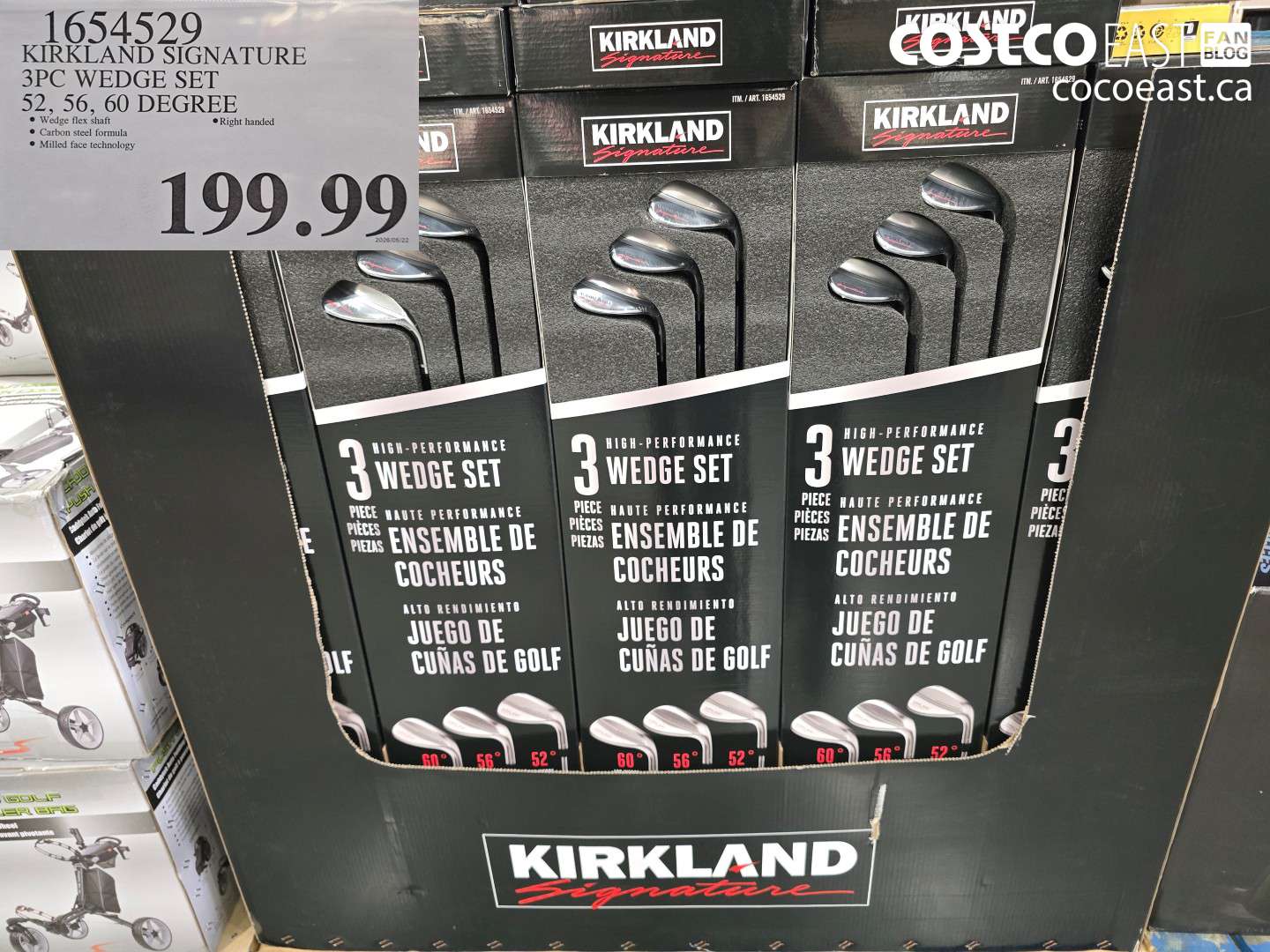 1654529 KIRKLAND SIGNATURE 3PC WEDGE SET 52, 56, 60 DEGREE $199.99