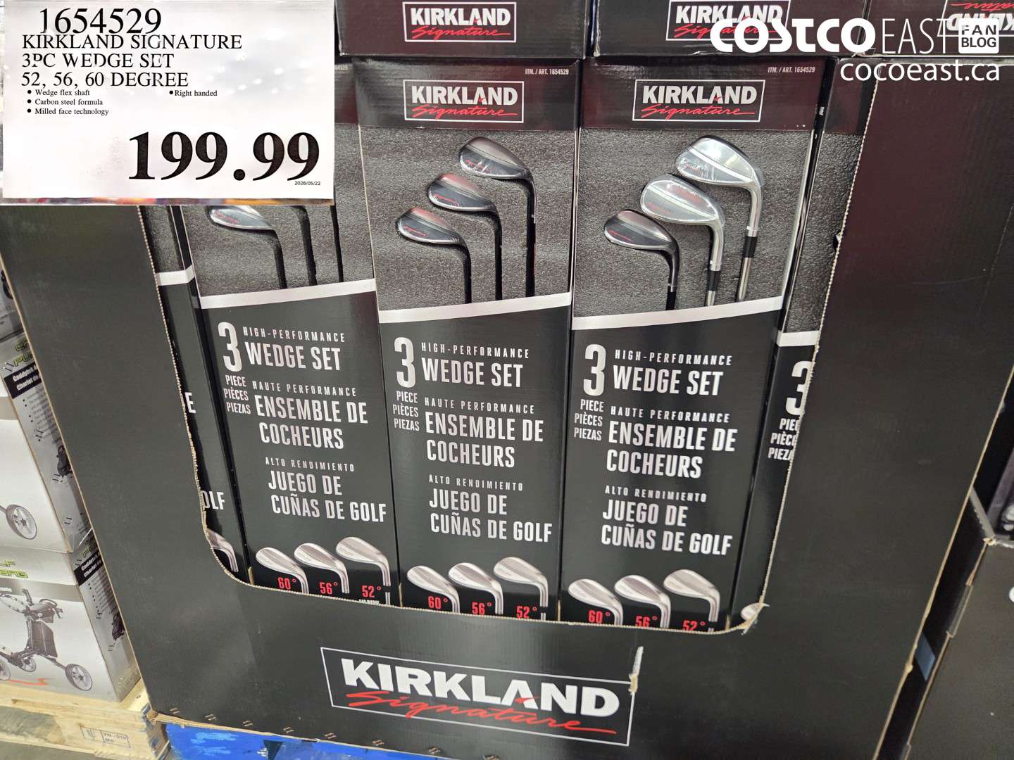 1654529 KIRKLAND SIGNATURE 3PC WEDGE SET 52, 56, 60 DEGREE $199.99