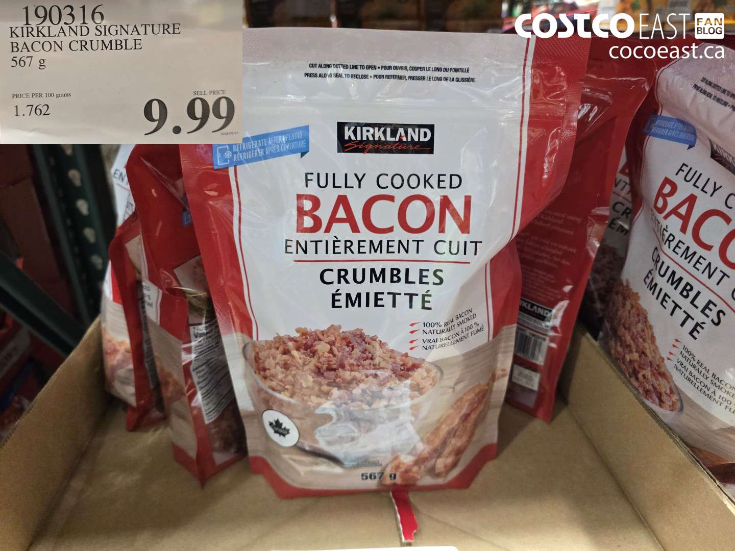 190316 KIRKLAND SIGNATURE BACON CRUMBLE 567 G $9.99